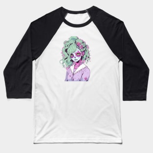 Pastel Goth Cute Zombie Girl Baseball T-Shirt